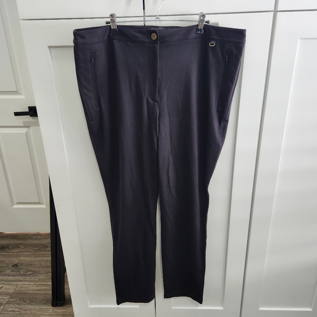Nwt Talbots Black Skinny Ankle Trouser Pants Size 18 Zip Pockets